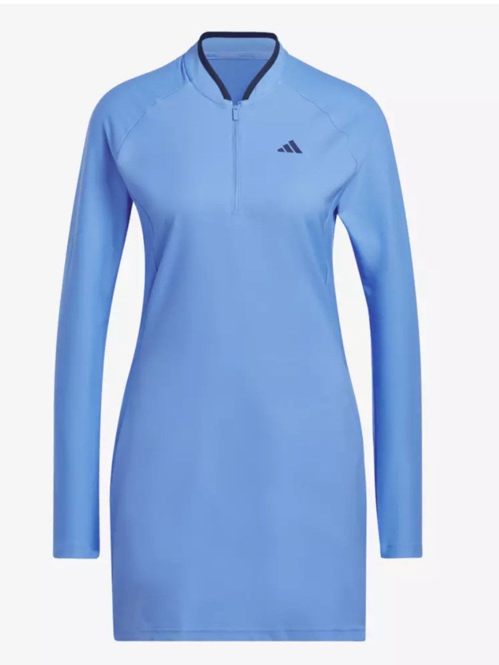 adidas Light Blue Long Sleeve Zip-Front Sport Dress